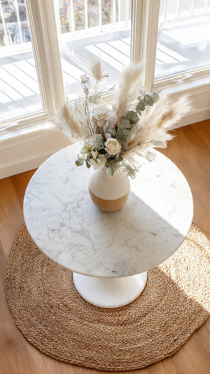 Eettafel rond Ø80 x 73 cm – wit keramisch tafelblad met tulpenvoet – moderne compacte keukentafel voor 2-4 personen – krasbestendige eetkamertafel minimalistisch design – Vermissen