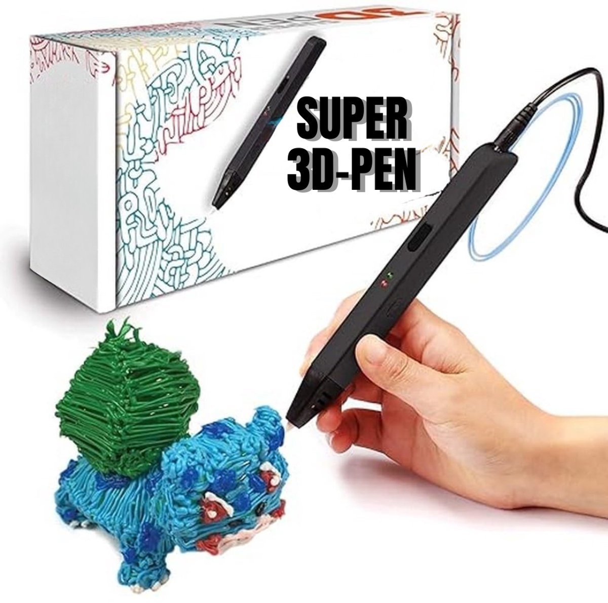 RUX® 3D Pen Starterspakket - 3D Pen - Zwart - 21cm x 10cm x 6cm