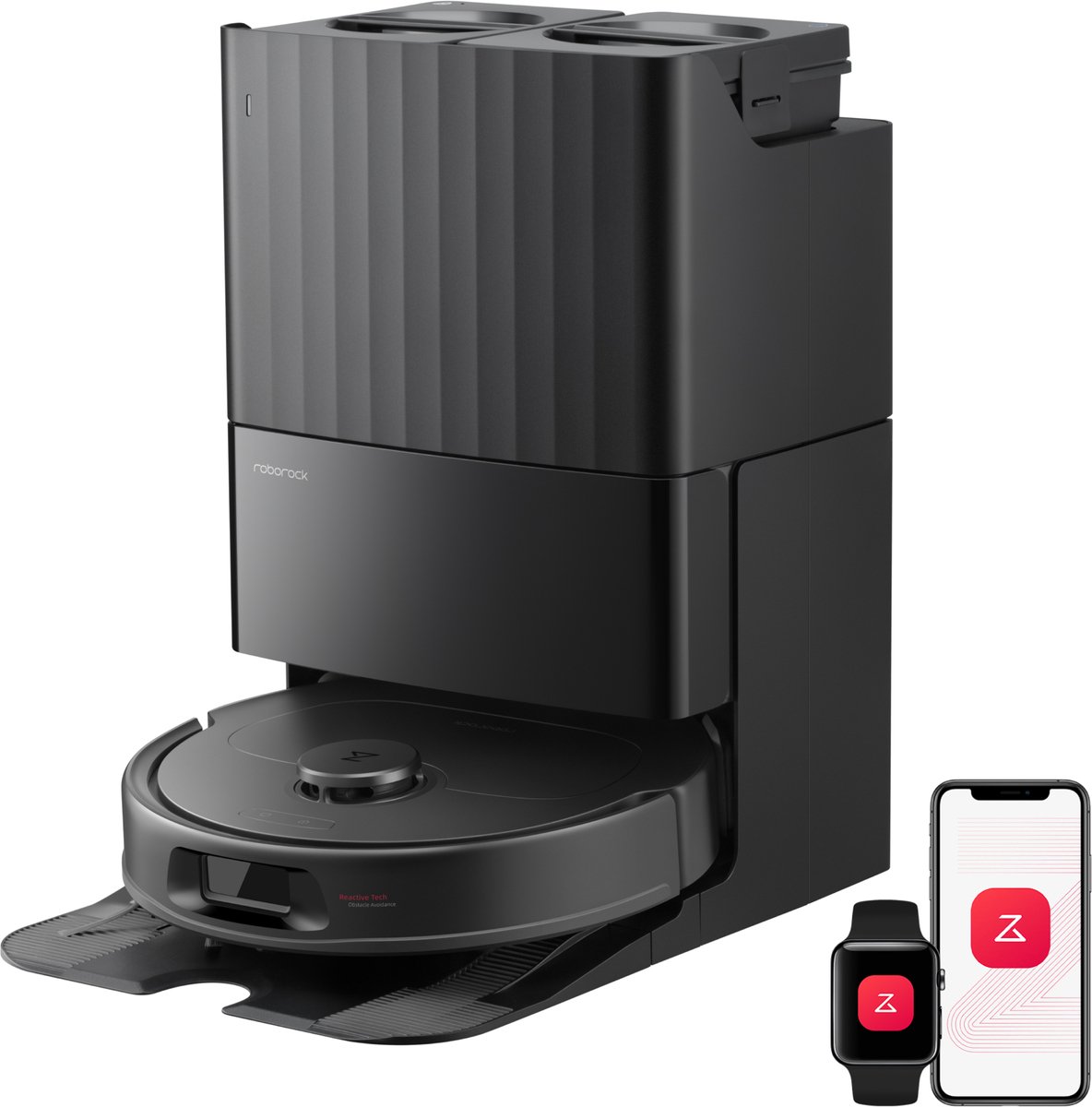 Roborock Qrevo S Pro-Robotstofzuiger-Alles-in-één multifunctioneel dockingstation-18500 Pa zuigkracht-Antiklitsysteem-Reactive Tech Obstakelvermijding-Intensieve tapijtreiniging 10 mm Dweilverhoging-Twee roterende dweilpads-Roborock app controle — afbeelding 1