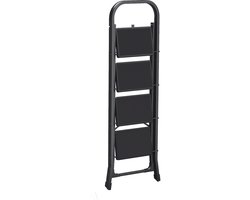 SONGMICS - Ladder - 4-Trede Opvouwbare Huishoudtrap - Met Klapbeveiliging - Draagvermogen tot 150 kg