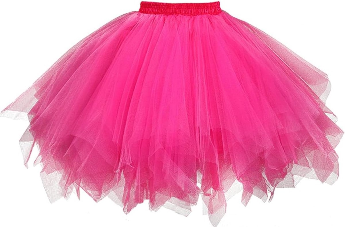 Korte Tulle Tutu Rok voor Dames - Vintage Ballet Rok met Lagen, Elastische Fluffy Feestrok voor Dans en Rave Kleding