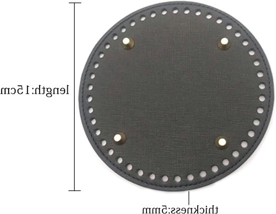4-delige set leren bodem voor haken, ronde en platte vormen, handtasaccessoires voor gehaakte tassen in zwart, bruin, zilver en beige — afbeelding 5