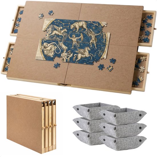 MAPOFTHESOUL　セット Inklapbare Puzzeltafel met opbergsysteem - 4 lades - Compact