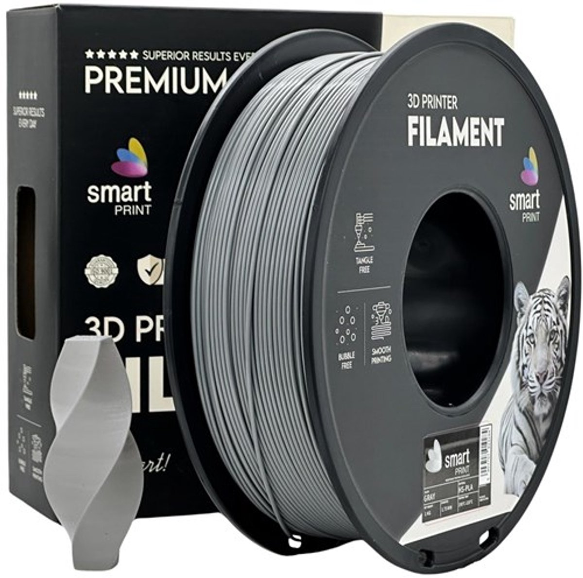 Smart Print - PLA-HS - 1,75mm filament – grijs - 1kg netto – high speed