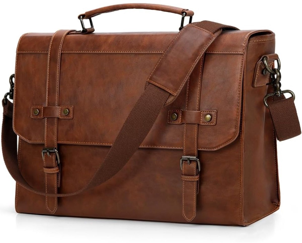 Leren Laptoptas - Laptoptas - Leren Tas - Luxe Leren Laptoptas - Werktas - Schoudertas - Business Tas - Leren Business Tas - 17,3 inch - Bruin - van Imperatoris