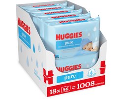 Huggies billendoekjes - Pure 99% water - 18 x 56 stuks - 1008 doekjes - voordeelverpakking
