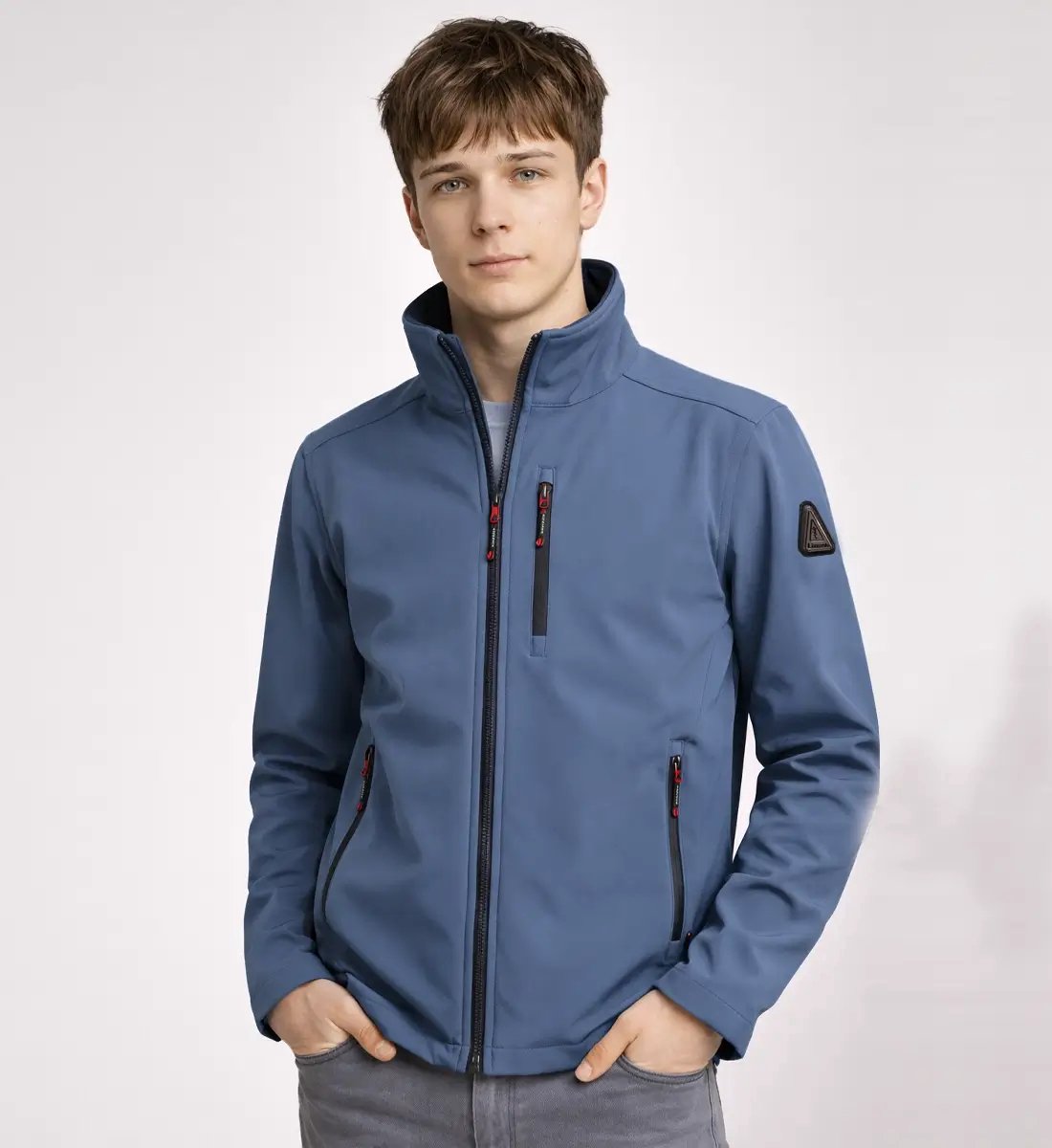Lizzard Sports Heren Softshell Jas Bluestone - Maat M - Lichtgewicht Waterafstotende Jas LZ-101 Keytag Edition – Winddicht en Ritszakken Tussenjas