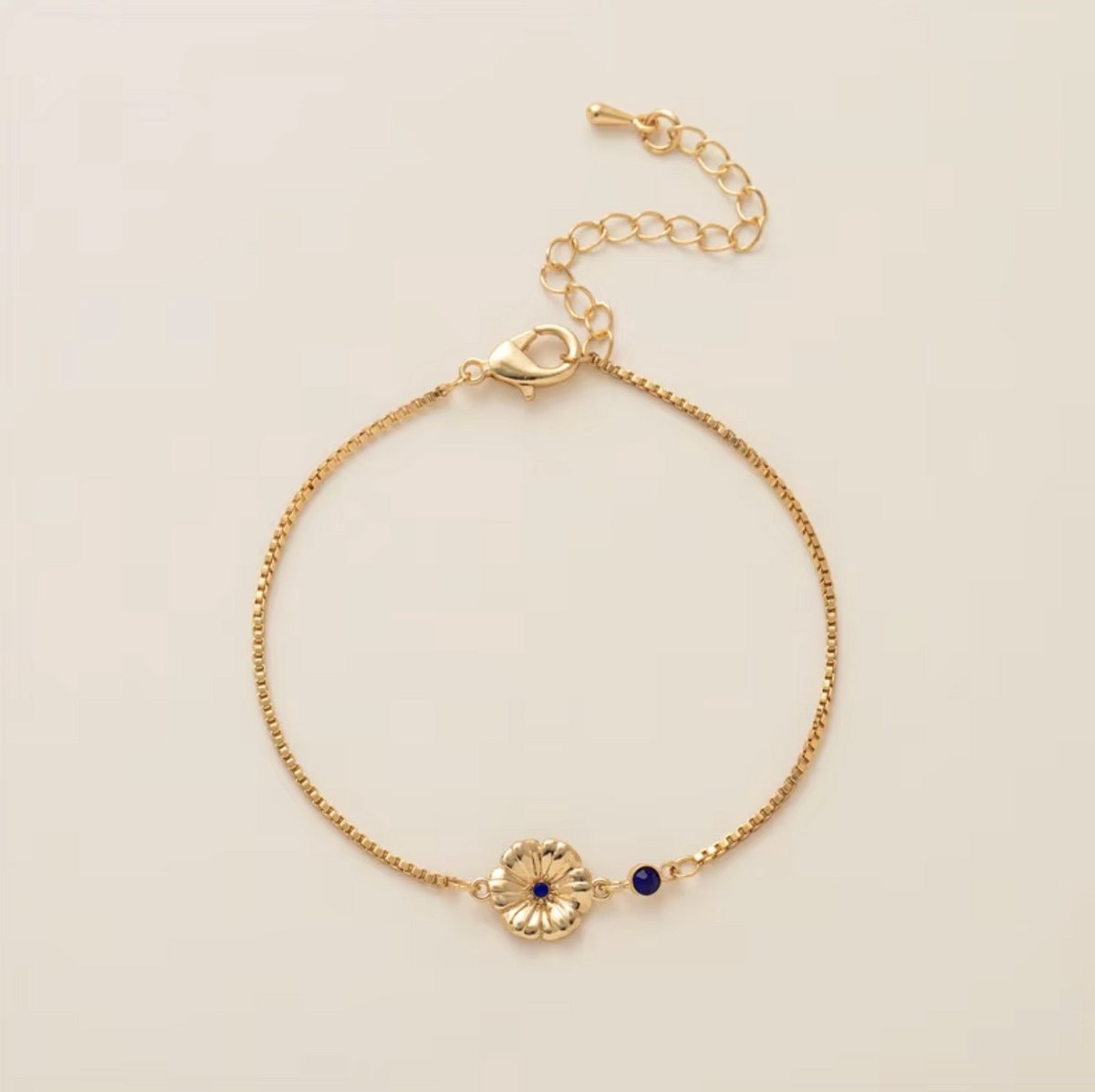Maevi® Armband - Geboortebloem & Geboortesteen - Maand: September - Kleur: Goud - Hoge Kwaliteit - Luxe Armband - Kraamcadeau / Geboorte Cadeau / Verjaardag Cadeau - RVS / Roestvrijstaal - Verkleurt Niet - Armband / Bracelet - Incl. Kado Verpakking