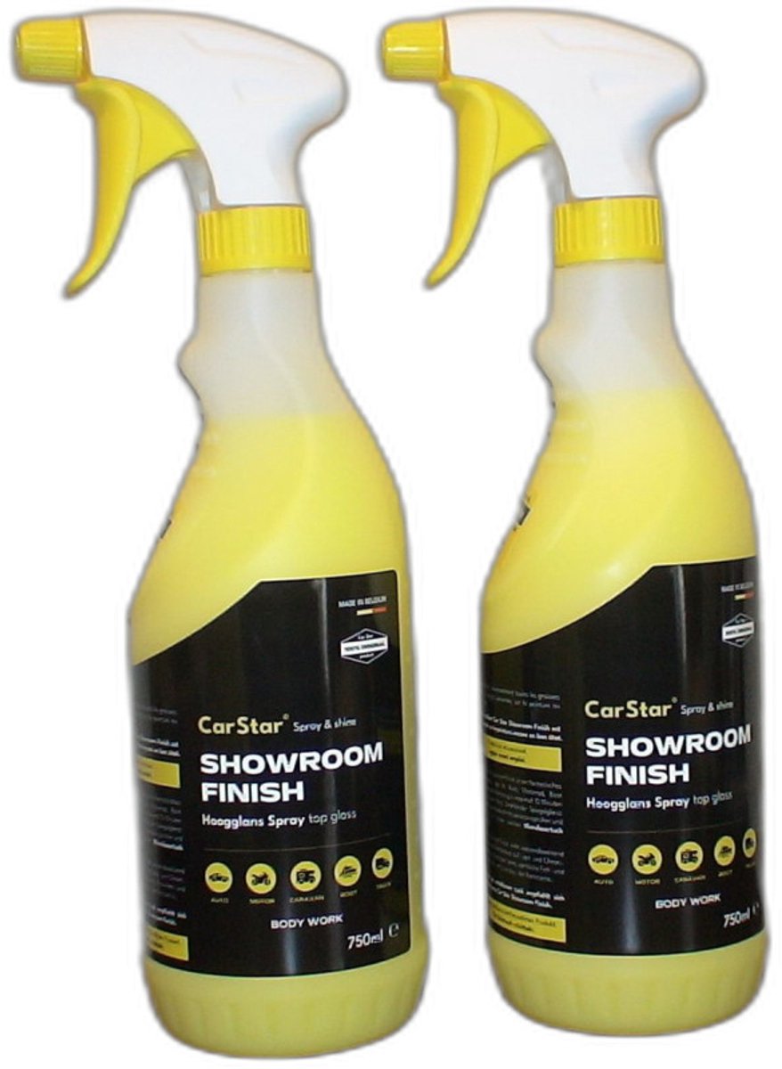car star - hoogglansspray - Showroom Finish - 2 stuks 750 ml - voor auto en motor - Glanst in enkele min