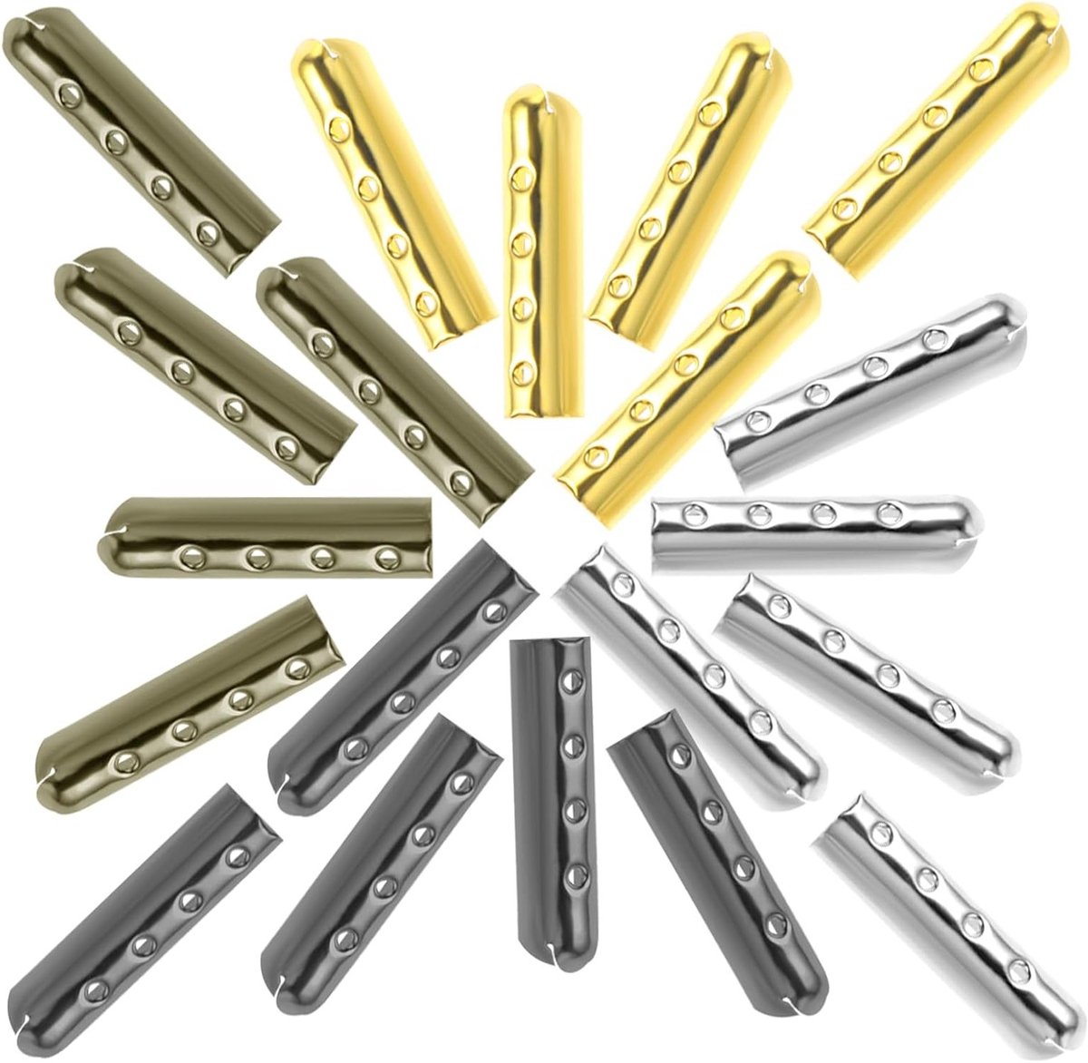 Verschillende kleuren metalen aglets voor het vervangen van veters, 100 stuks voor sneakers, hoodies en kledingherstel