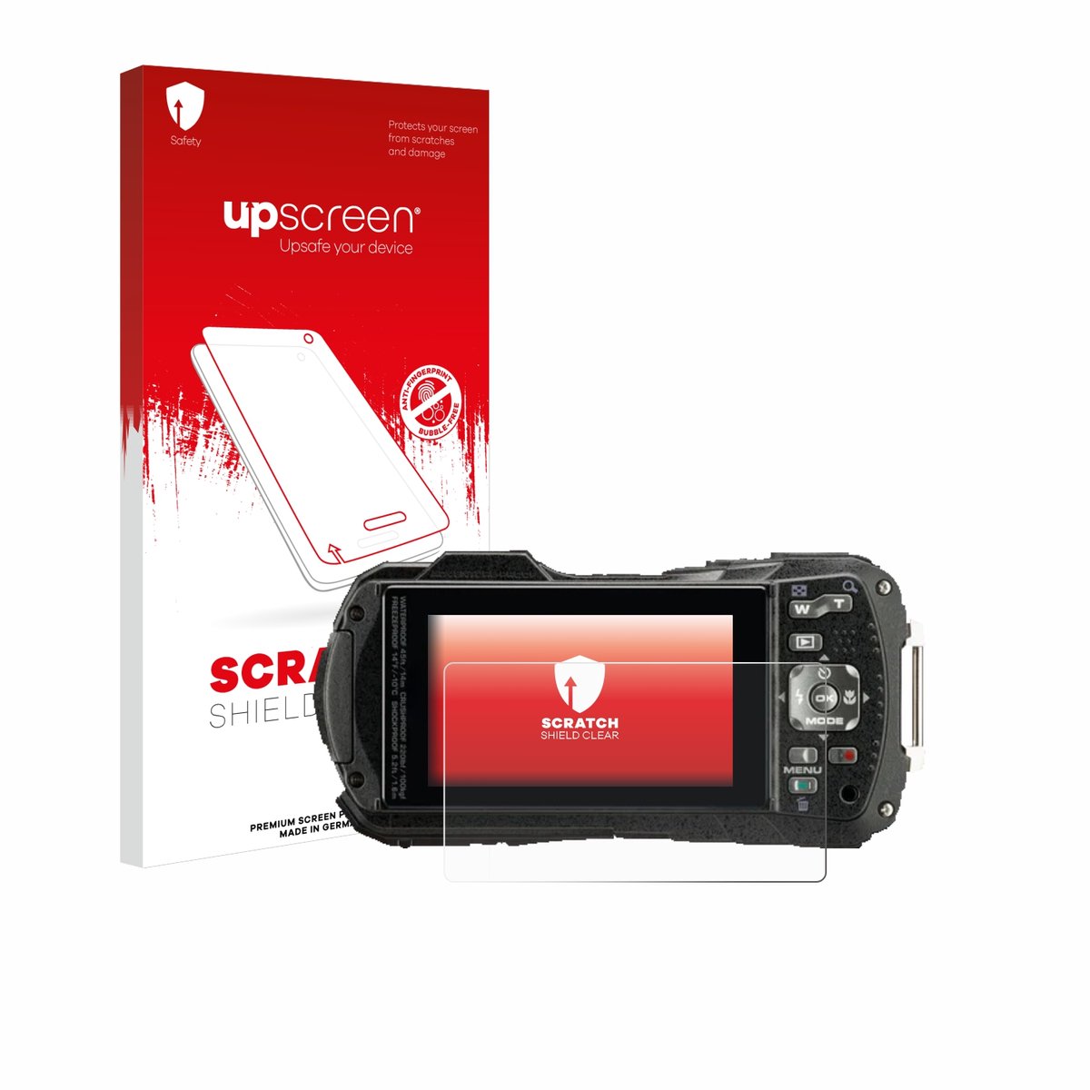 upscreen - Screenprotector voor Pentax WG-90 - Folie Beschermfolie transparant