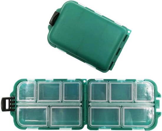 Compacte Waterdichte Visdoos met 10 Compartimenten voor Haken, Aas en Loodjes - Ideaal voor Vissers en Outdoor Activiteiten van Merkloos — afbeelding 3
