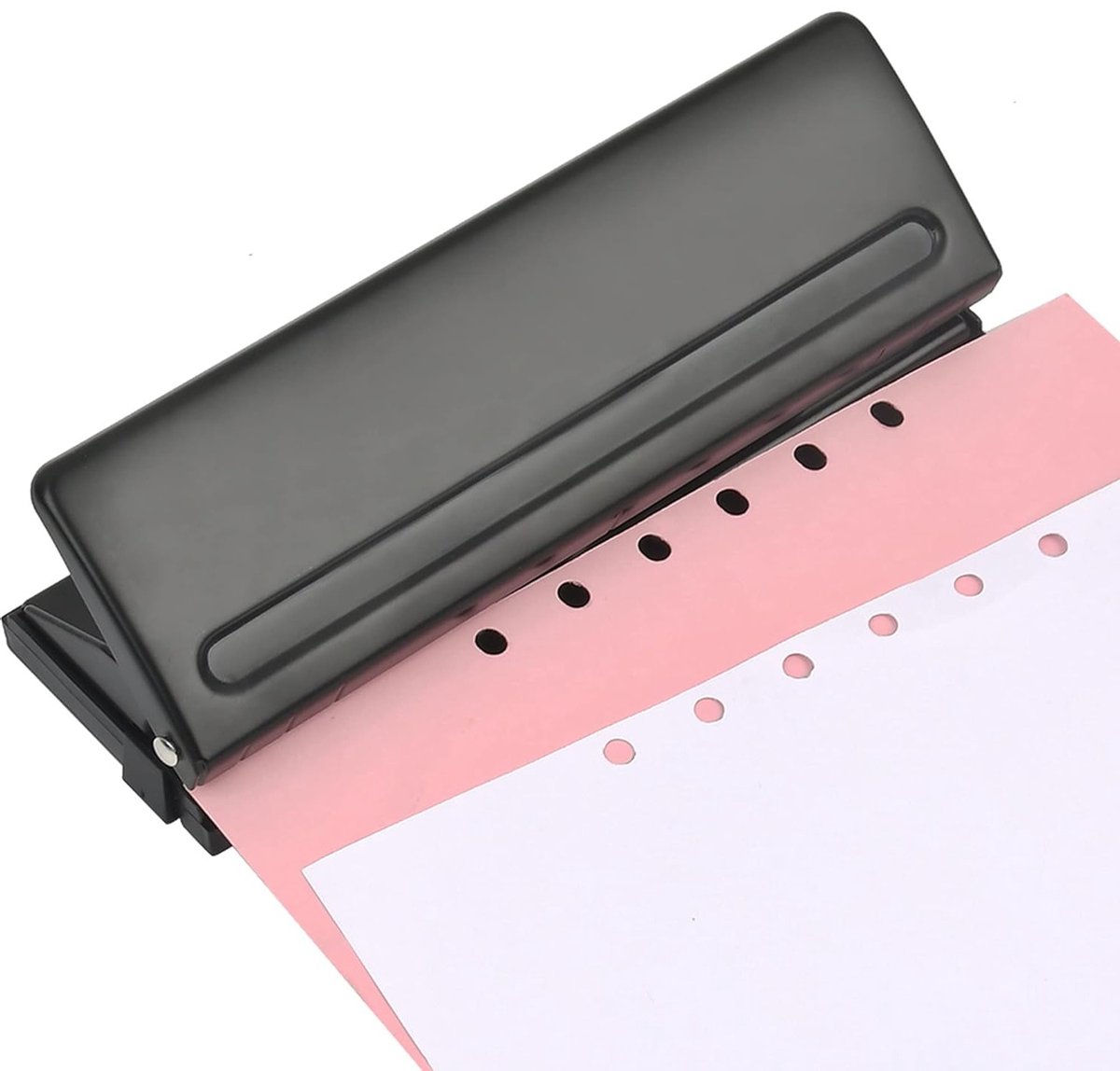Verstelbare Heavy Duty Paper Hole Punch voor A4, A5, A6 en B7 - Perfect voor Studenten en Kantoorwerkzaamheden met 6 Gaten en Compact Ontwerp