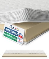 Surmatelas Premium Latex AM Qualitätsmatratzen 90x210 cm avec SG 65 - Housse Tencel de haute qualité - Fonction anti-glissement - Bande climatique périphérique - Qualité fabriquée en Allemagne - Surmatelas Latex 90 x 210