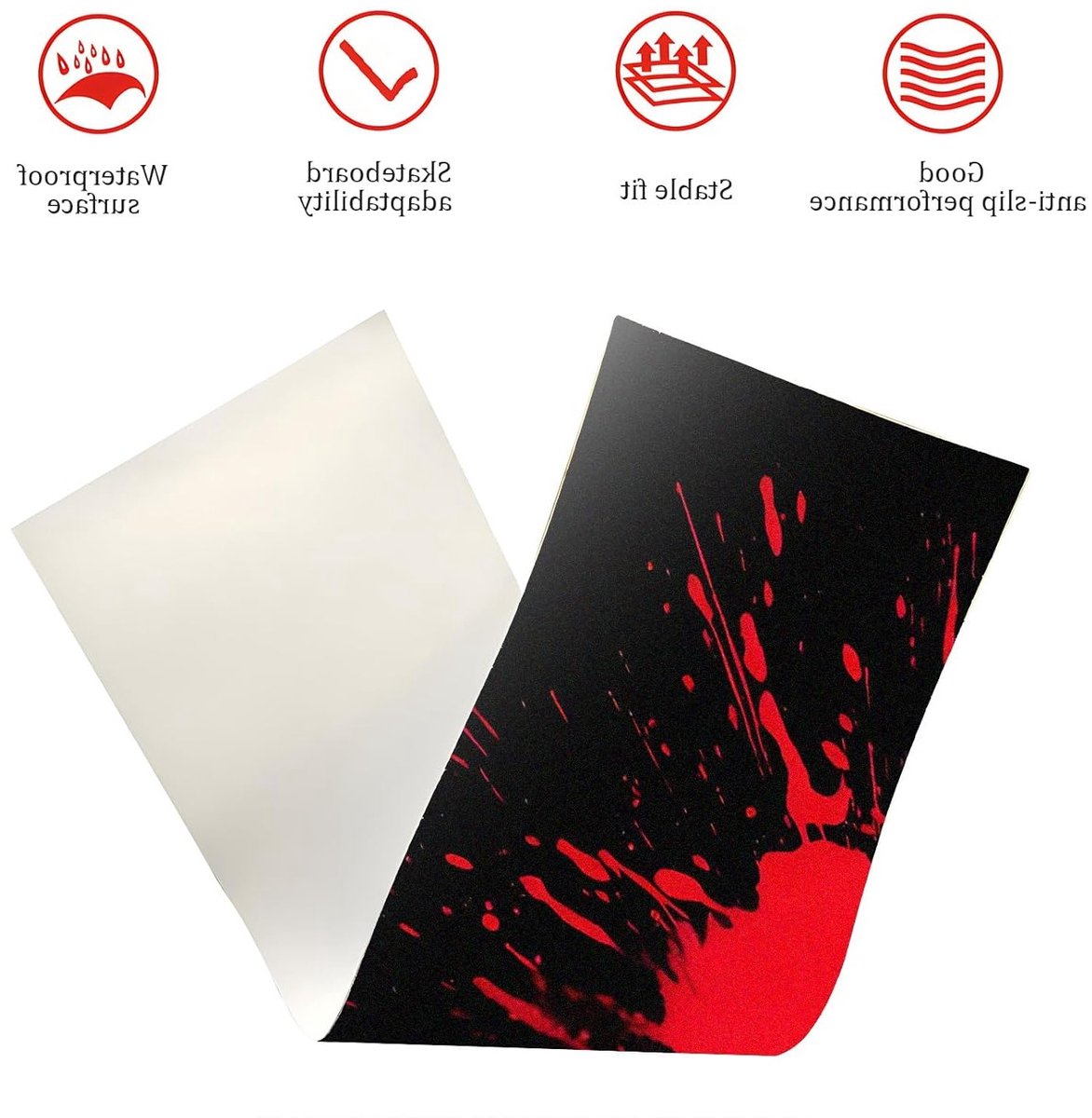 Grip Tape voor Longboard en Skateboard Antislip Grip voor Stunt Skateboards Rollerboards en Trappen Ideaal voor Skateboard Accessoires Rood