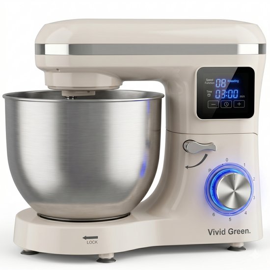 Vivid Green 2000W Keukenrobot - 6.2L - Display & Instelbare Timer ...
