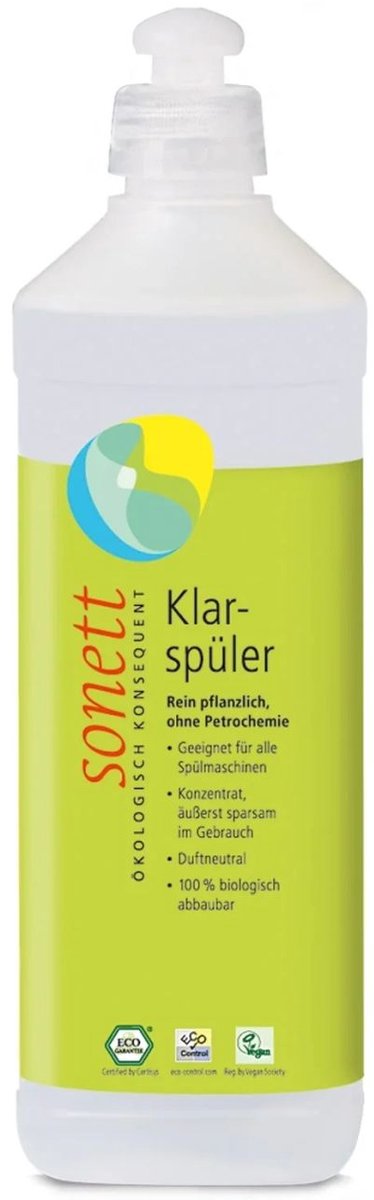 Vaatwasser glansspoelmiddel 2 x 500 ml, Natuurlijk glansspoelmiddel