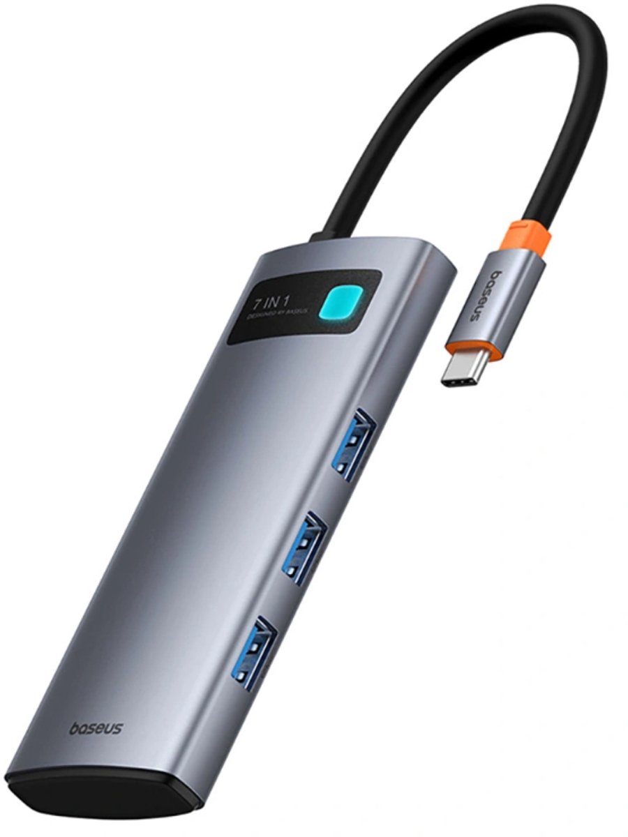 Baseus Hub Usb-C 7In1 Voor Laptop Hdmi 4K 60Hz 3X Usb 3.0 Usb-C Pd Sd