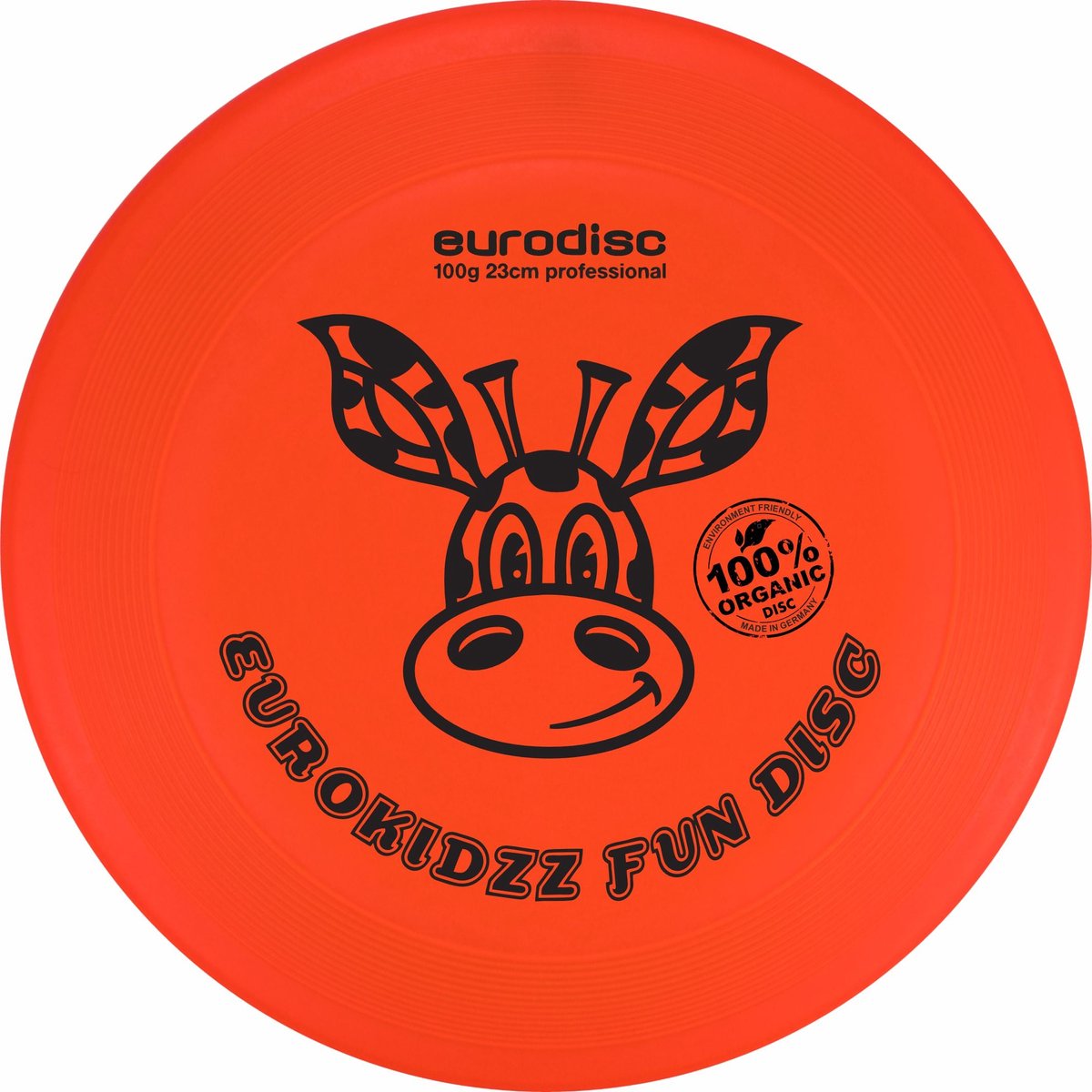 Kinderfrisbee Eurodisc Kidzz Giraffe 100 gr Orange ED0100ORGF Oranje 23 cm