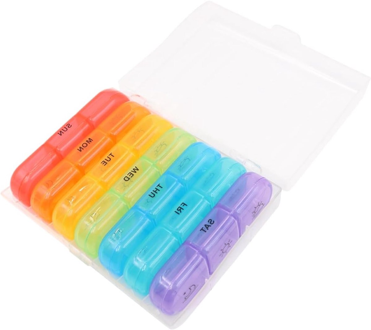 Grote wekelijkse pillenorganizer voor 7 dagen - 3 keer per dag, draagbare pillendoos voor medicatie, vitamines en supplementen