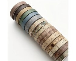 Multicolor washi tapes set unisex 20 rollen vintage decoratieve tape voor planners scrapbooking journaling en DIY knutselen