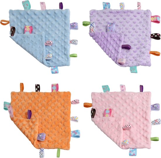 Allecto - Knuffeldeken - Zacht knuffeldoekje - Sensorisch troostdekentje - Paars - Baby knuffeldoek - Uitstekend voor babyshowers - 24,5 x 24,5 cm van Merkloos — afbeelding 3
