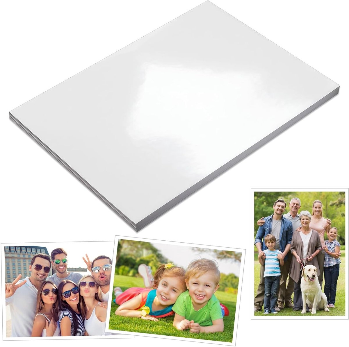 Glanzend fotopapier A4, 240 g/m², sneldrogend en waterbestendig voor hoogwaardige afdrukken van foto's, stickers en wenskaarten
