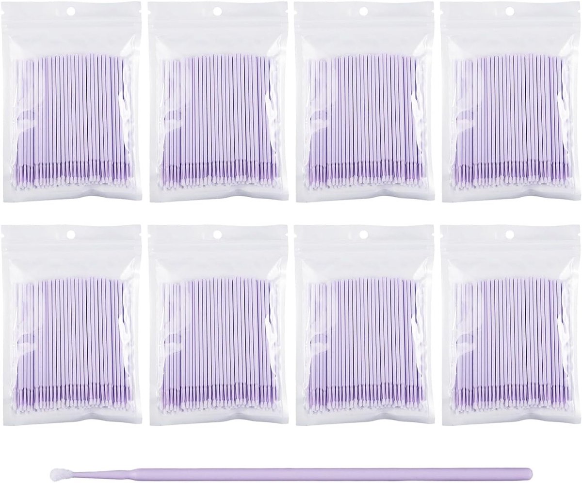 Set van 800 Microbrush Sticks voor Precisietoepassingen, Ideaal voor Wimpers, Cosmetica en Manicure, Flexibele Applicator Borstels voor Nauwkeurige Toepassing