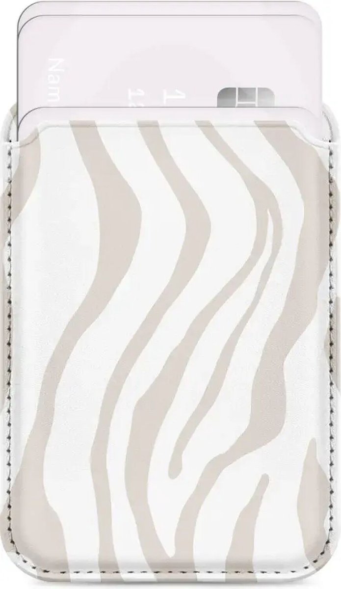 MIO Card Holder - Universele Magnetische Kaarthouder - Pasjeshouder Compatibel met MagSafe - Portemonnee voor Drie Pasjes - Sandry Zebra
