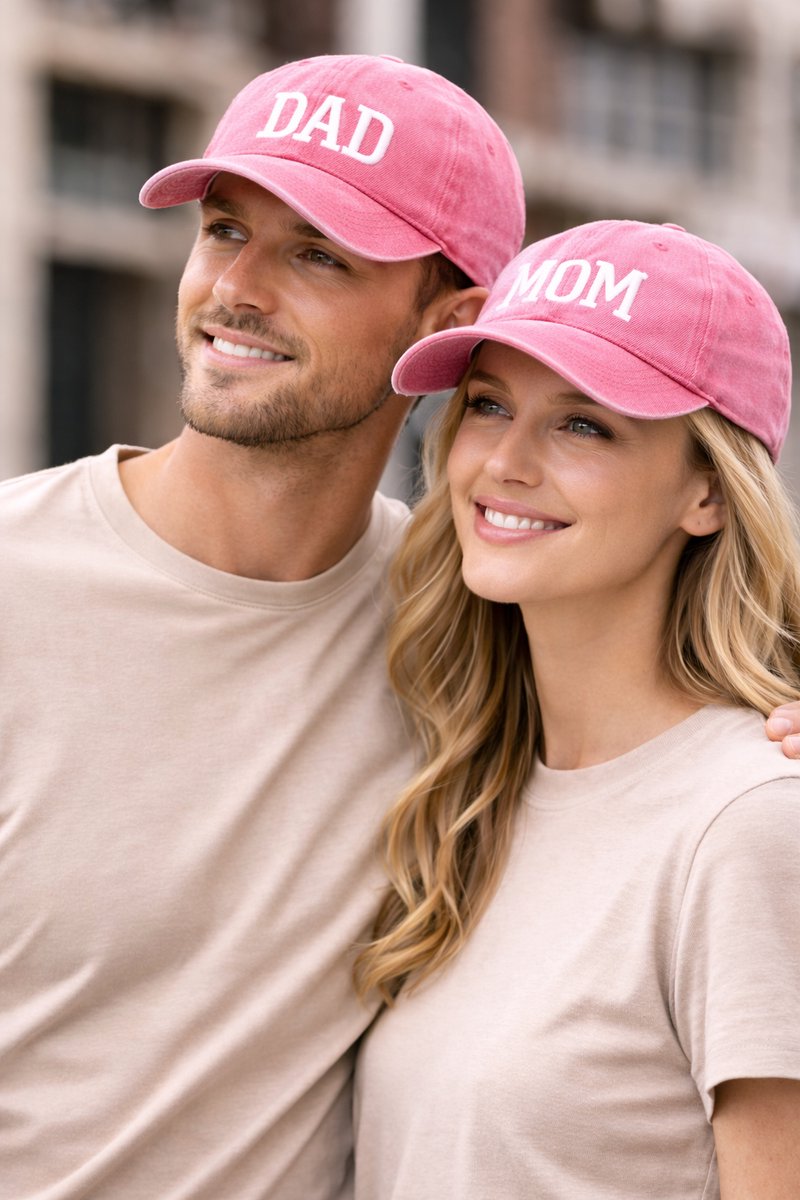 Set met 1 pet Mom en 1 pet Dad - roze - Mama - Papa - baby - gender reveal - babyshower