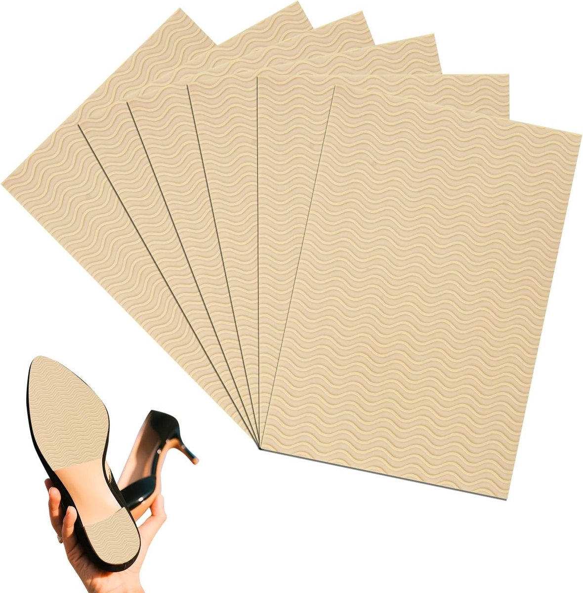 6 Stuks Snijdbare Zelfklevende Antislip Rubber Zool, Zachte Zool Pads voor Schoenen, Bescherming en Reparatie van Schoenzolen