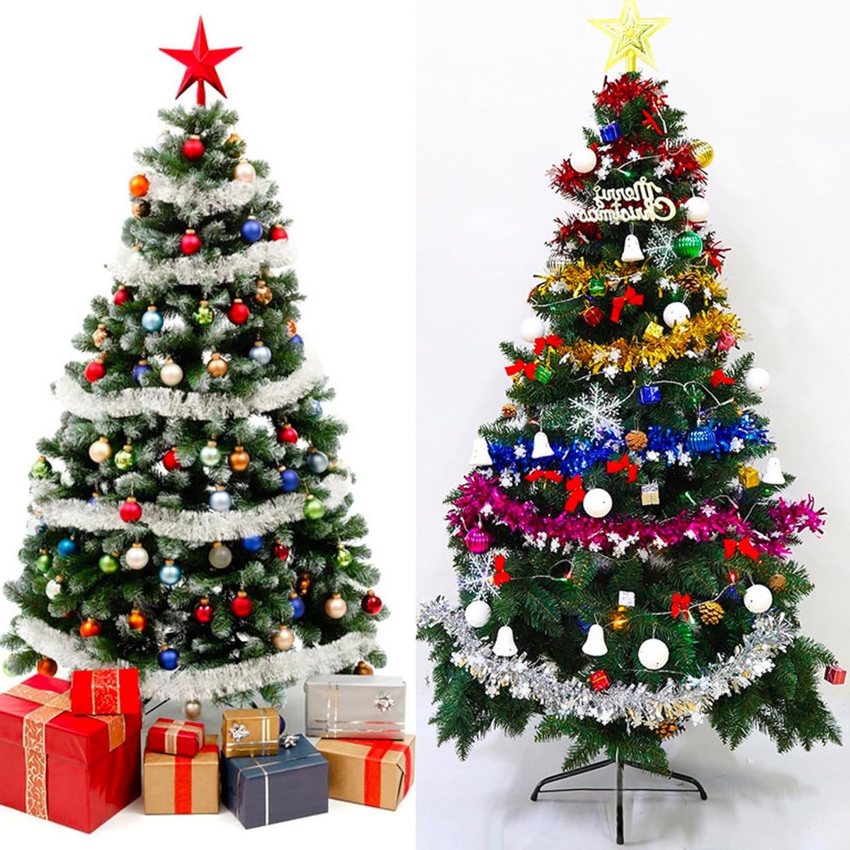 Lametta Slingers - Glanzende Decoratie voor Kerstboom - Zilverkleurig - Feestelijke Kerstversiering – foto 4