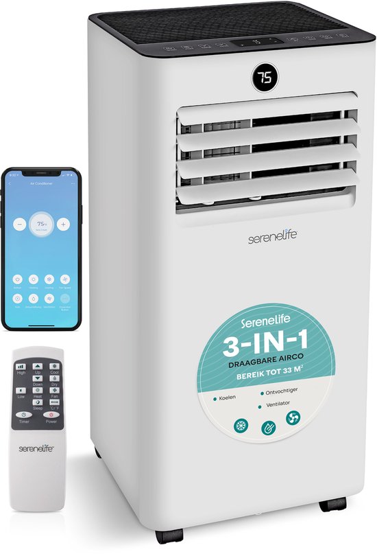 Mobiele airco 7000 BTU SereneLife, ...