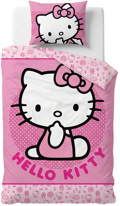 Hello Kitty Dekbedovertrek - 140 x 200 cm - Polyester - Roze