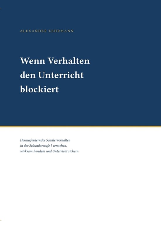 Wenn Verhalten den Unterricht blockiert - cover