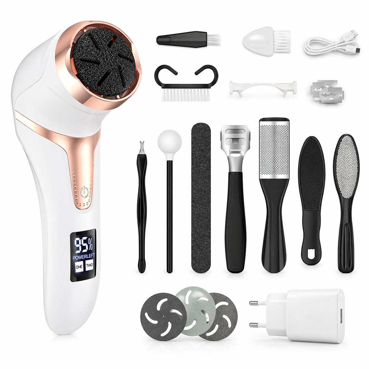 Bol.com Movela® Elektrische Eeltverwijderaar - Eeltverwijderaar Elektrisch - Professionele Eelt Verwijderaar Set - IPX7 Waterbes... aanbieding