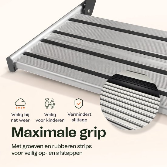 Recastar Elektrische Camper Trap Automatisch - Aluminium met LED Verlichting - 200 kg Draagvermogen - Uitschuifbaar tot 484x570 mm - Camper en Caravan van Merkloos — afbeelding 2