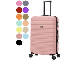 BlockTravel BlockTravel® Reiskoffer Groot 95 Liter - Harde Koffer met Wielen - Ruimbagage Koffer XL - TSA-slot - 4 Spinner Wielen - Lichtgewicht Valies - Rose goud