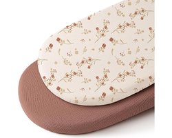 2 stuks - Hydrofiele Baby Hoeslaken Wieg - Hydrofiele Hoeslakens Wieg - 82x41 cm - 100% Biologisch Katoen - Wiegmatras Hoeslaken - Voor Kinderwagen & Mozesmandje - Ademend & Zacht - Elastiek 360° - Hydrofiel Katoen - Baby Uitzet