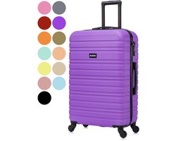 BlockTravel BlockTravel® Reiskoffer Groot 74L - Grote Koffer met TSA-slot - Reiskoffer met Wielen - Valies Grote Koffer - 4 Spinner Wielen - Lichtgewicht Koffer - Paars