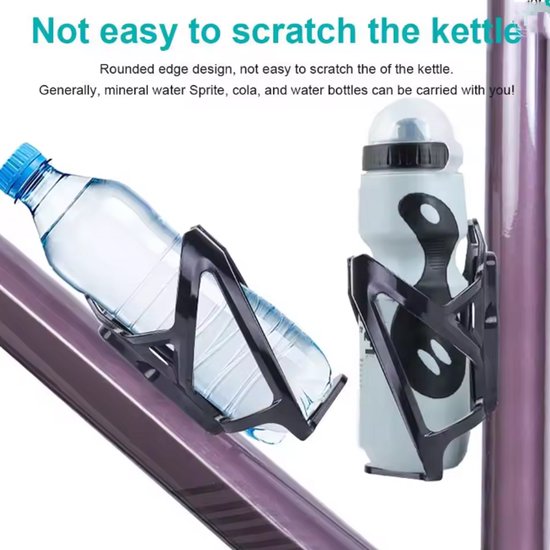 Bidonhouder Fiets - Geschikt voor Apple AirTag Houder Fiets - 13.6x7.5cm - Inclusief Adapter & Montagekit - Lichtgewicht - Universeel - Zwart van Merkloos — afbeelding 4