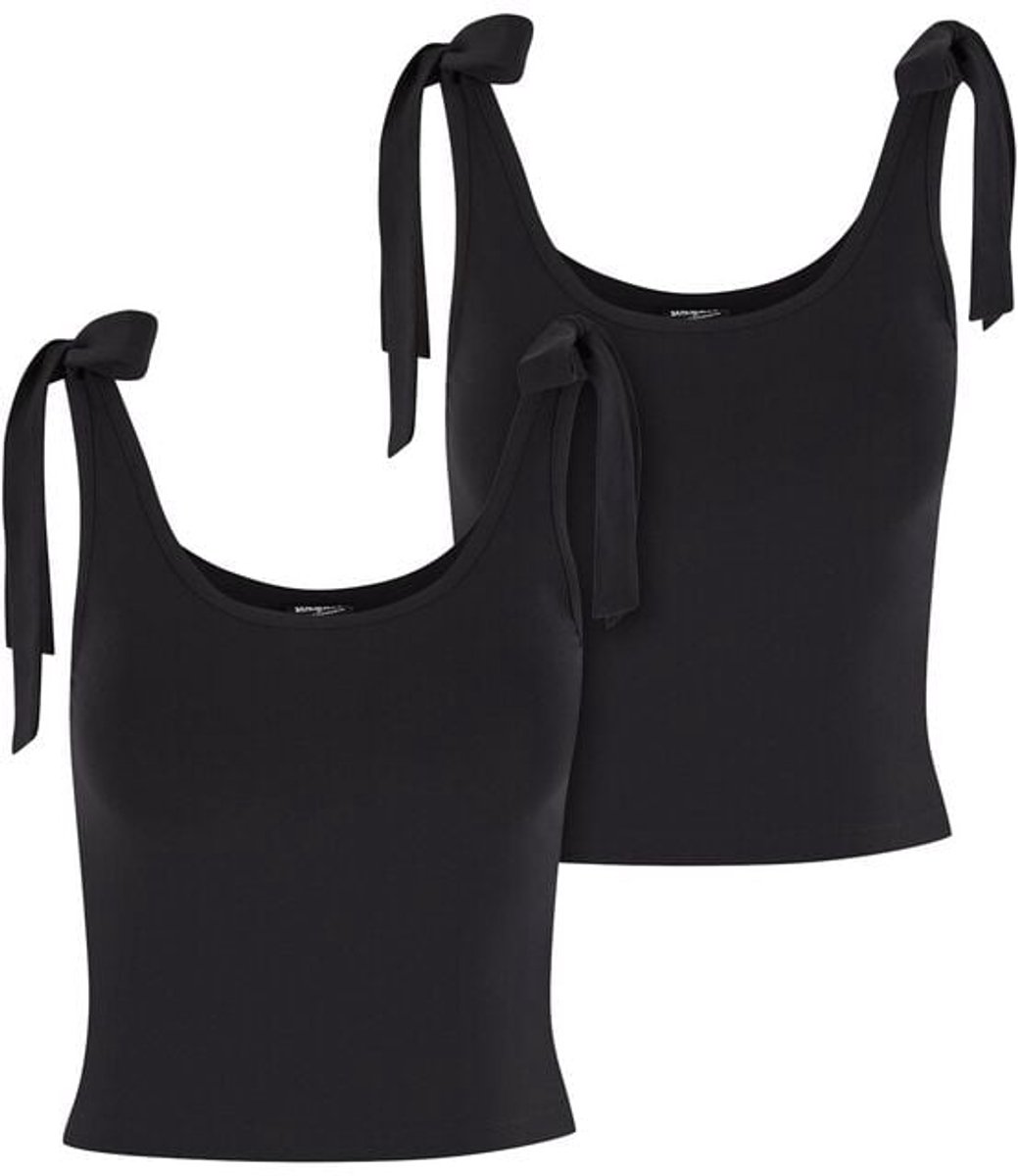 Urban Classics Tied Basic Jersey Top Set van 2 Vrouwen Dames Top – M Zwart
