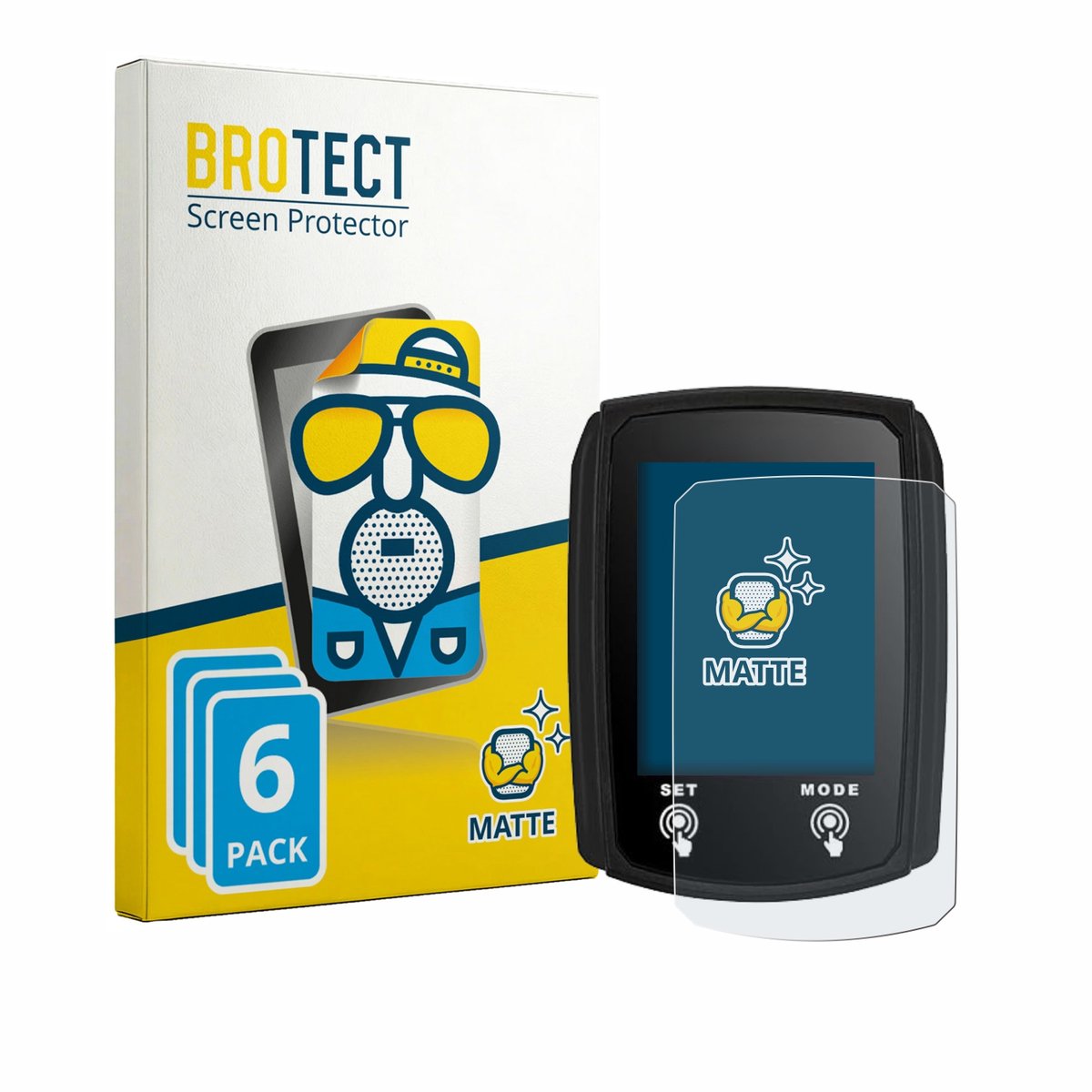 BROTECT - Screenprotector voor JZK Bike Computer - Folie Beschermfolie matte 6 Stuks