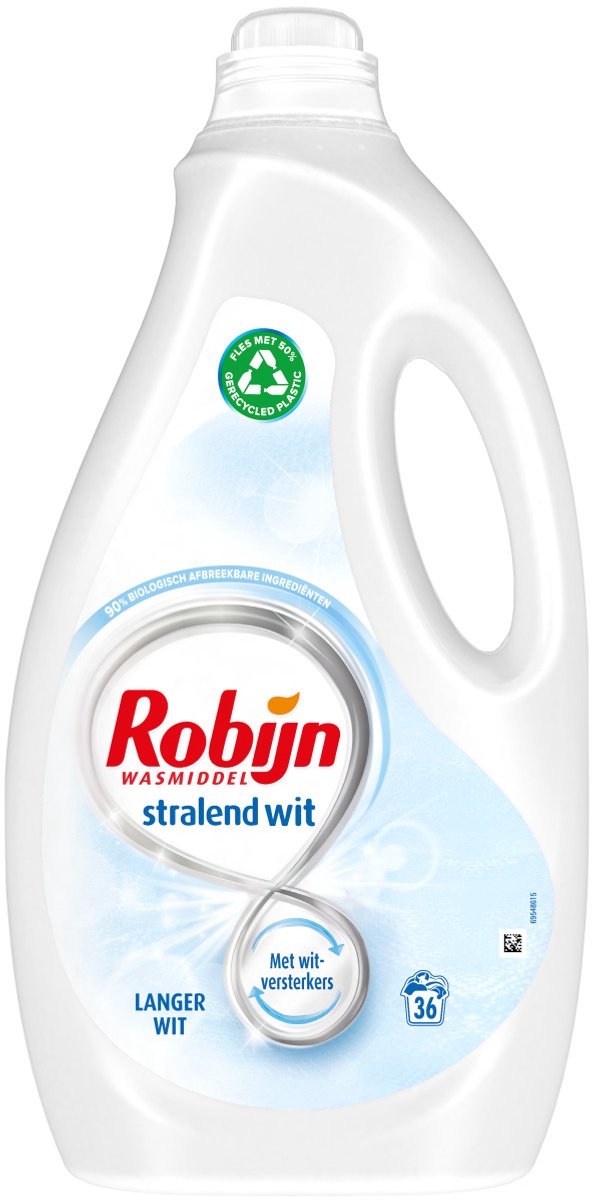 Robijn - Wasmiddel - Vloeibaar - Stralend Wit - 36wb/1,8L x 5
