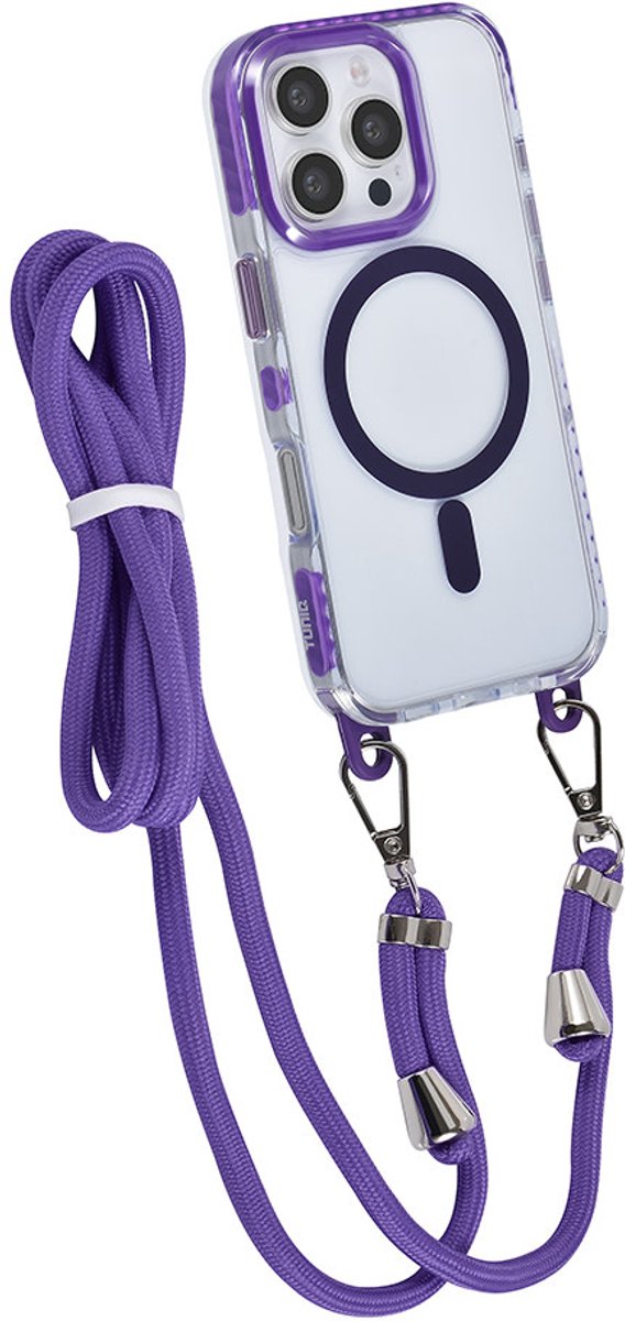 TUNIQ telefoonhoesje voor Apple iPhone 16 Pro - MagSafe backcover met afneembaar koord