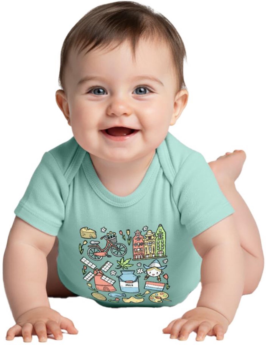 Nederland Holland Icons Baby Rompertje Met Korte Mouwen