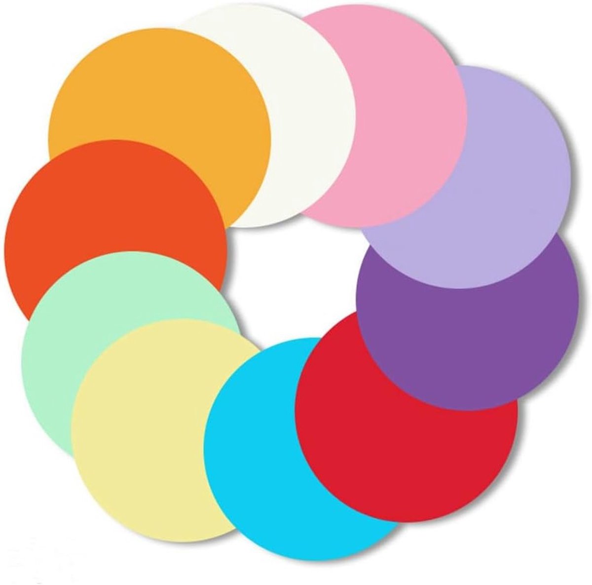 Ronde Papieren Circles in Verschillende Kleuren - 500 Stuks van 3,9 Inch voor Creatieve DIY Decoraties en Knutselprojecten - Perfect voor Kinderen en Schoolactiviteiten