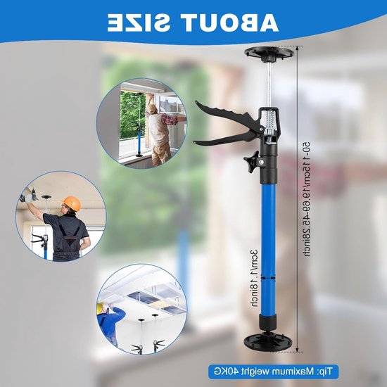 Verstelbare telescopische steunen voor plafondmontage, set van 2, 30-59 cm/50-115 cm, maximaal 40 kg, ideaal voor gipsplaten en stevige bevestiging — afbeelding 4