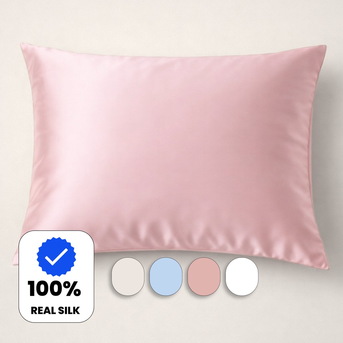 Muné Bedding Zijden Kussensloop 60x70 cm | 100% Moerbeizijde 19 Momme | Silk Pillowcase | Goed voor Huid & Haar - Roze
