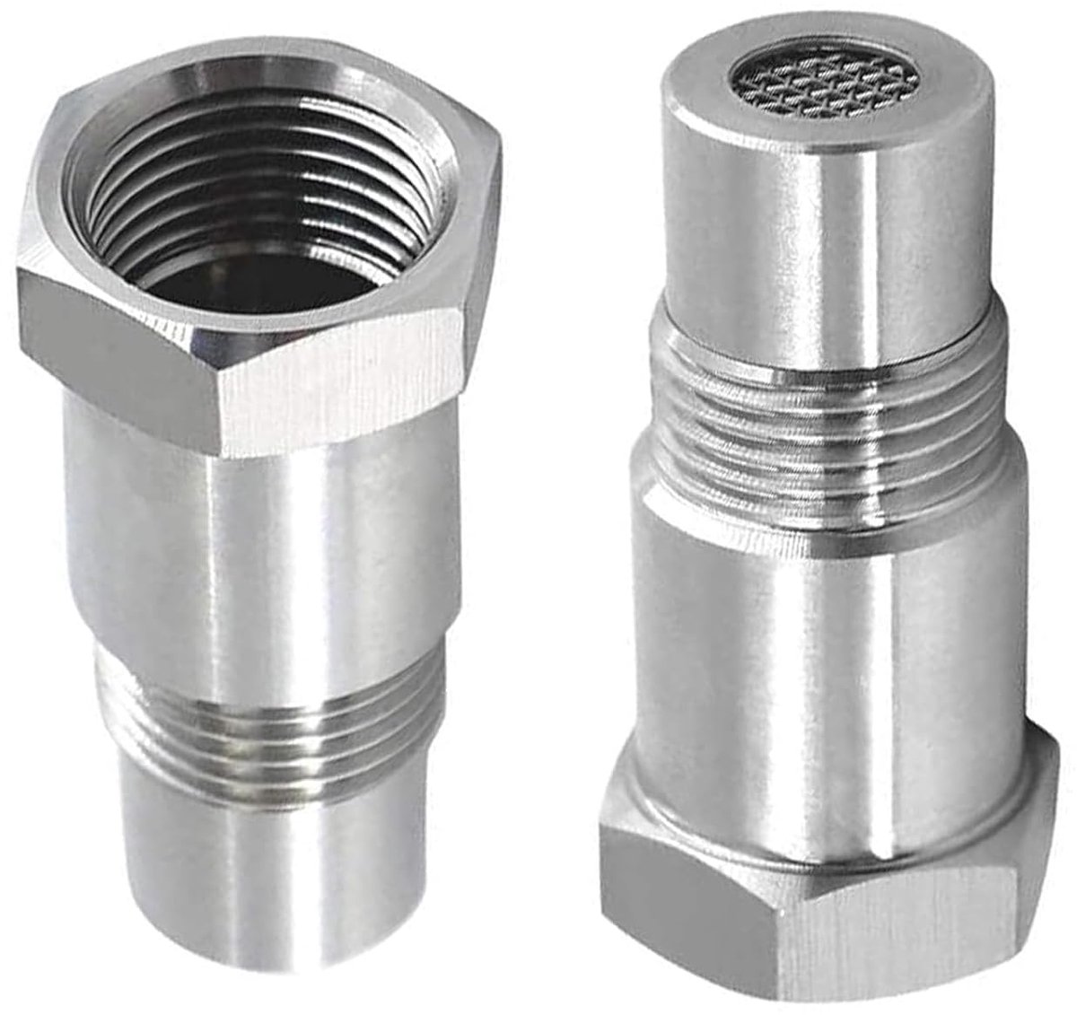 Sensoradapter 2-pack voor auto-uitlaatsysteem - O2-zuurstofsensorfilter - Sensor- Roestvrij staal - M18 x 1,5 mm